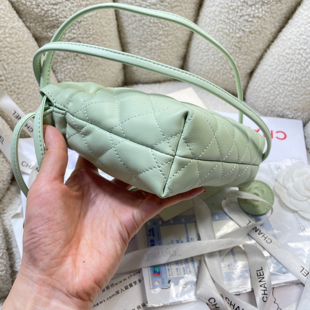 Chanel 25 Mini Hobo Bag Mint Green Lambskin & Gold