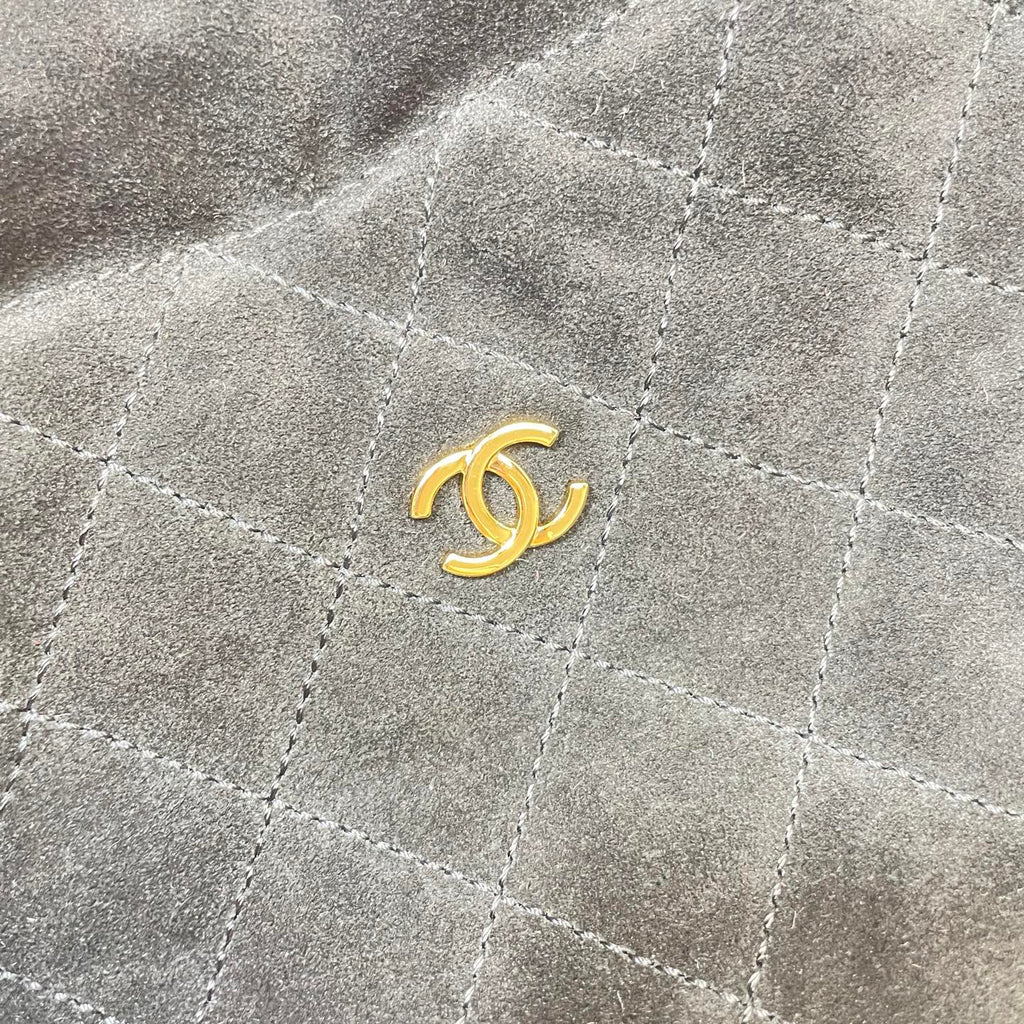 Chanel 25 Mini Hobo Bag Black Suede & Gold