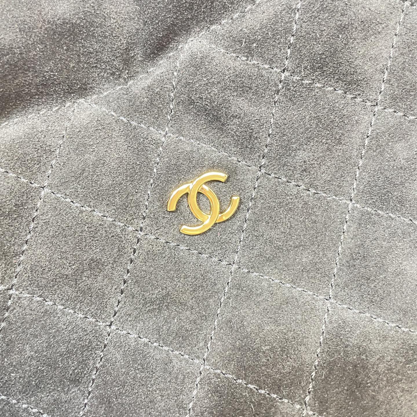 Chanel 25 Mini Hobo Bag Black Suede & Gold