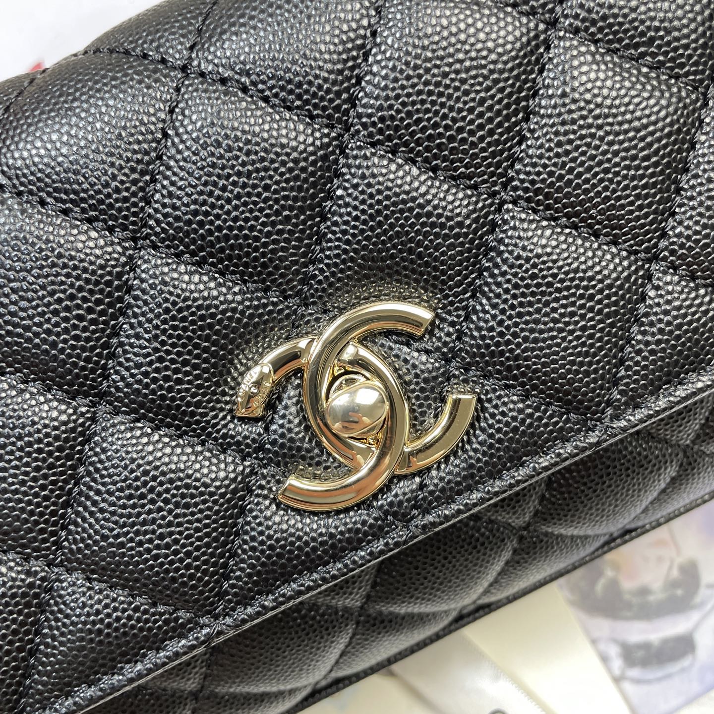 Chanel 26P Coco Handle Horizontal Flap Bag Black Caviar & Silver