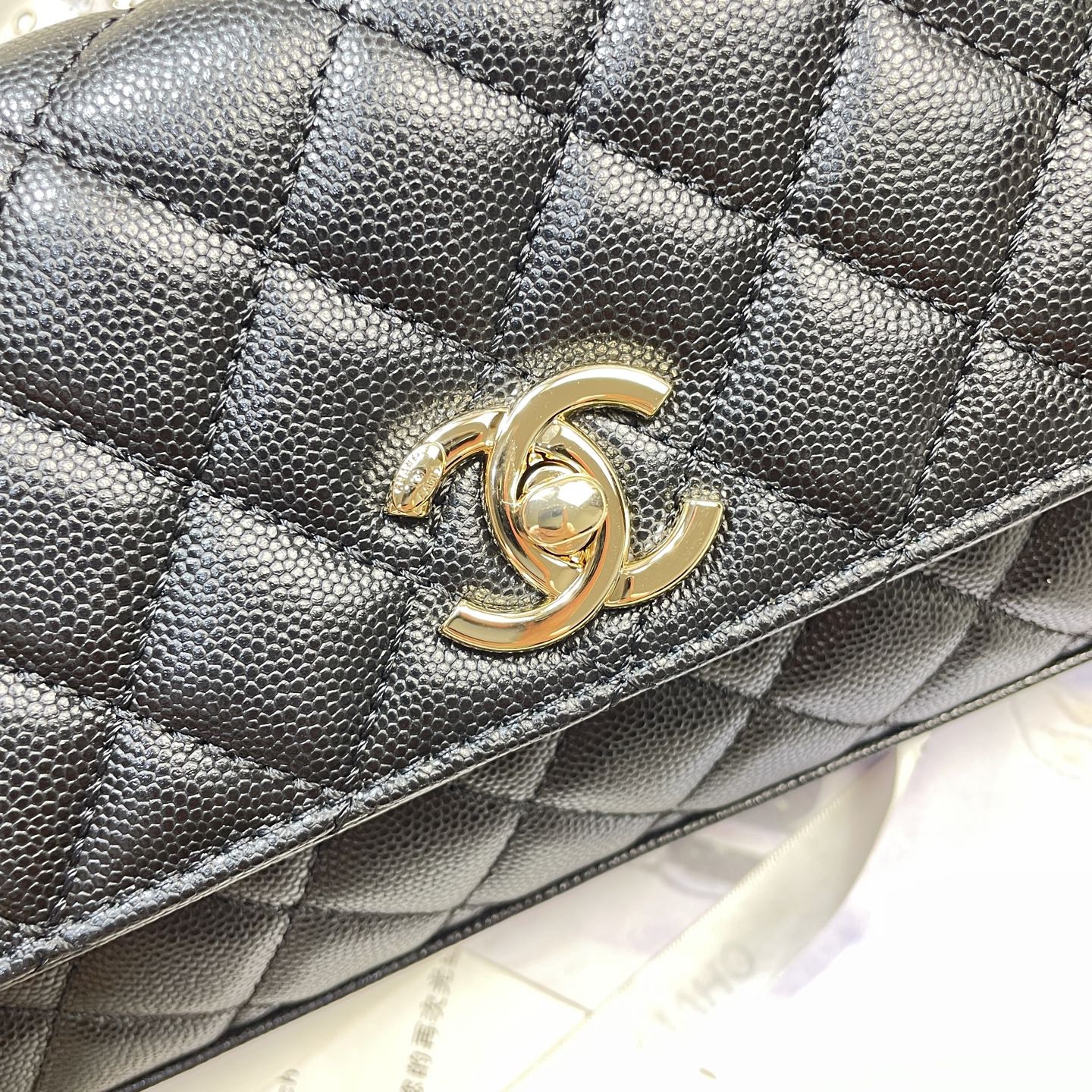 Chanel 26P Coco Handle Horizontal Flap Bag Black Caviar & Silver