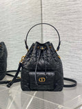 Dior Caro Bucket Bag Cannage Lambskin & Gold — New | 3 Colors Available