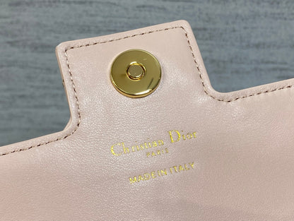 Dior Jolie Flap Bag Blush Pink Cannage Lambskin & Gold Pearl — New