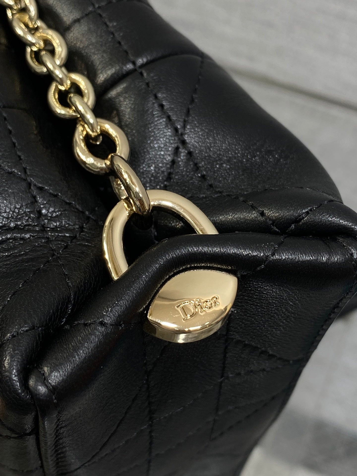 Dior 2026 Trianon Hobo Chain Bag Black Cannage Lambskin & Gold — New