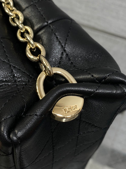 Dior 2026 Trianon Hobo Chain Bag Black Cannage Lambskin & Gold — New