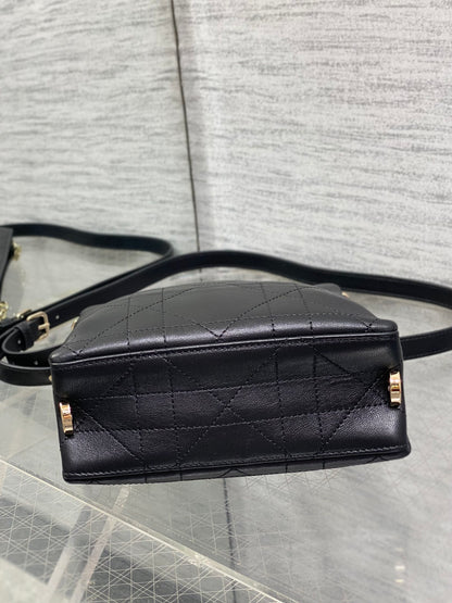 Dior 2026 Trianon Hobo Chain Bag Black Cannage Lambskin & Gold — New