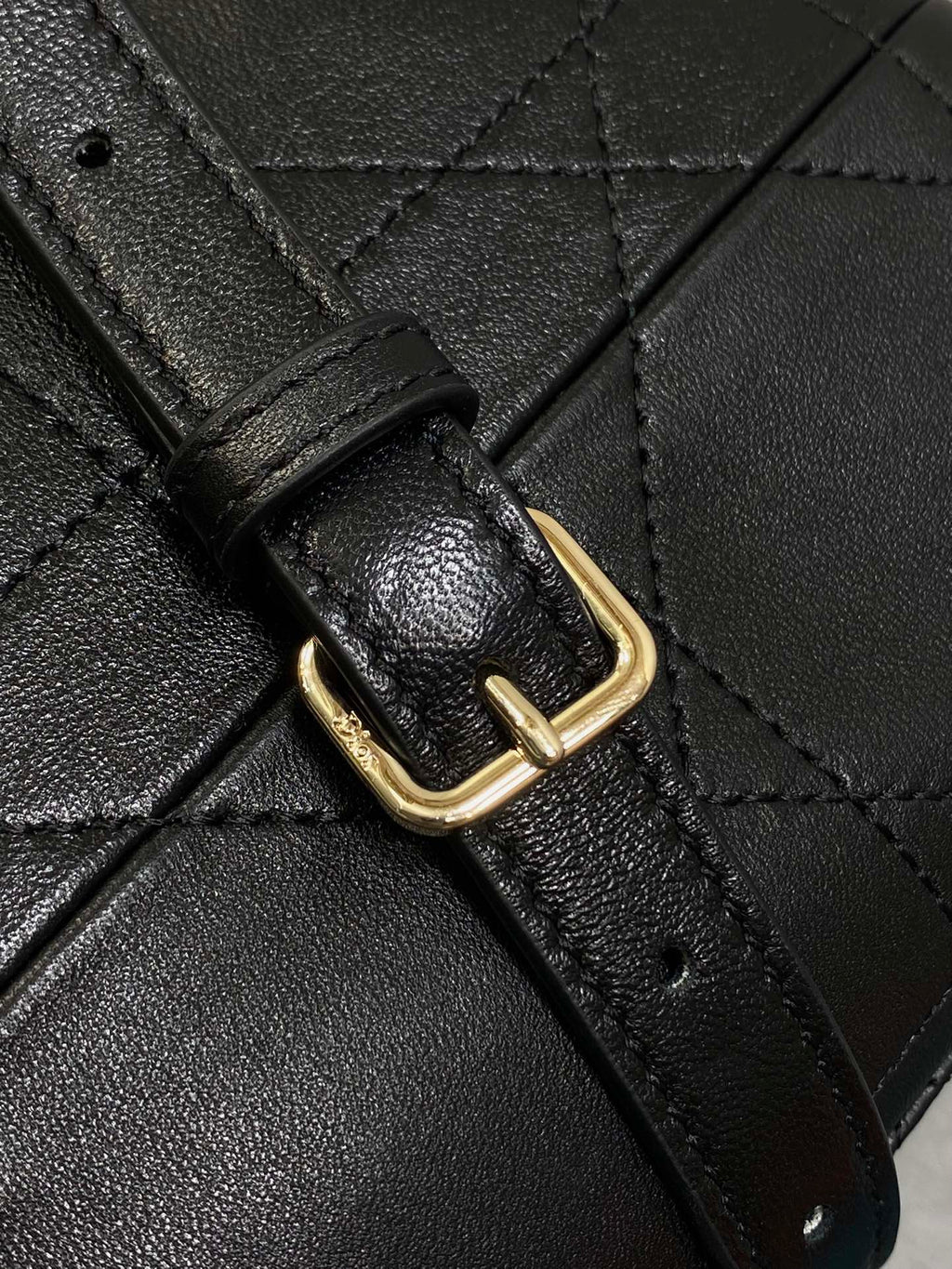 Dior 2026 Trianon Hobo Chain Bag Black Cannage Lambskin & Gold Large — New