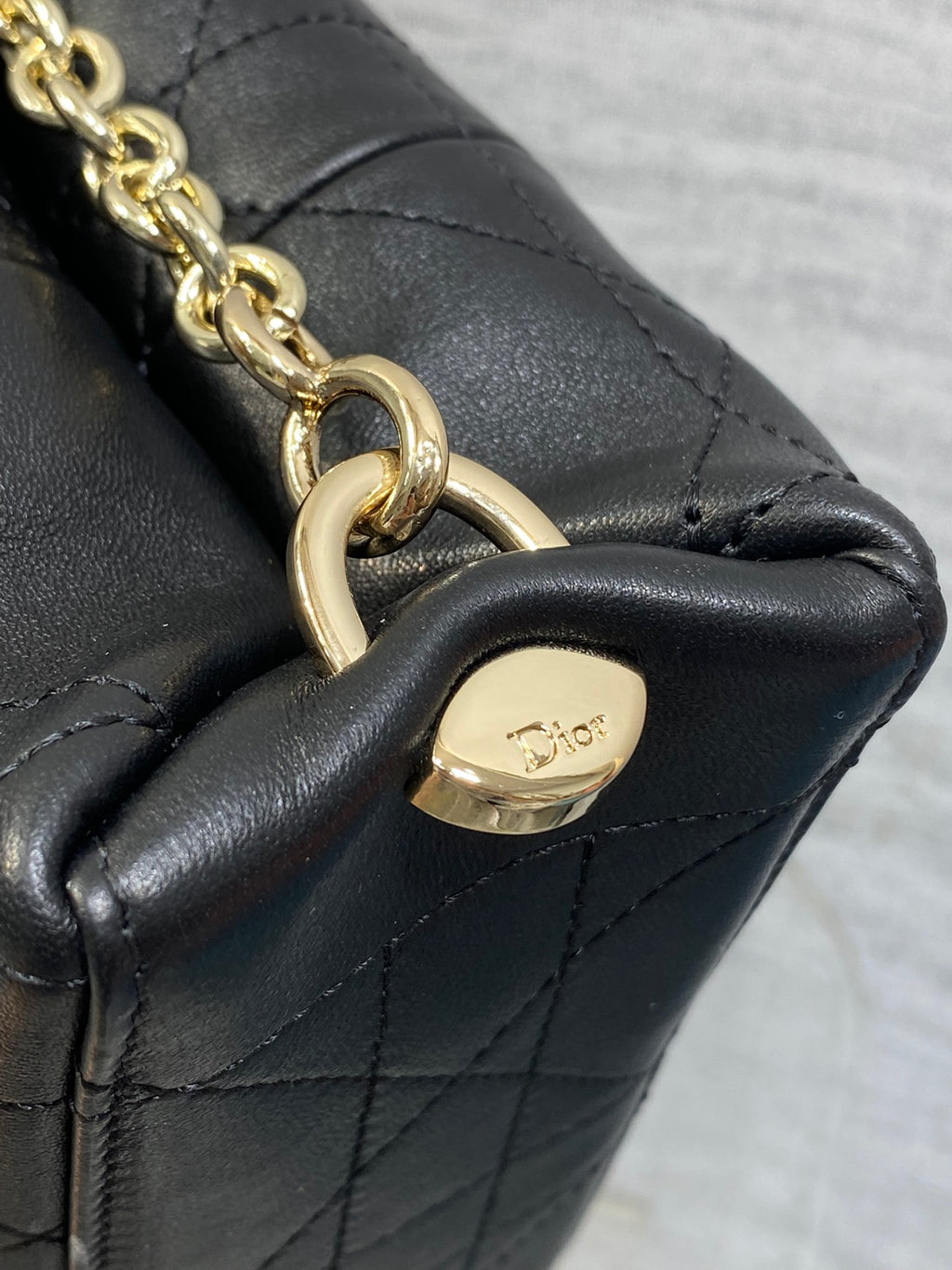 Dior 2026 Trianon Hobo Chain Bag Black Cannage Lambskin & Gold Large — New