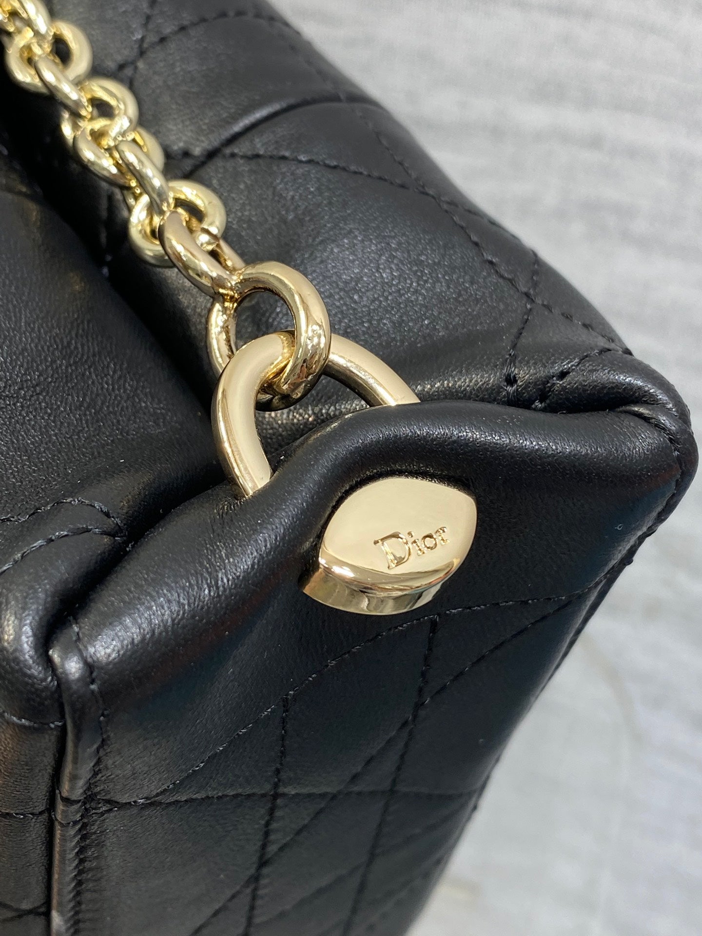 Dior 2026 Trianon Hobo Chain Bag Black Cannage Lambskin & Gold Large — New