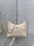 Dior Caro Hobo Bag Cream Cannage Lambskin & Gold