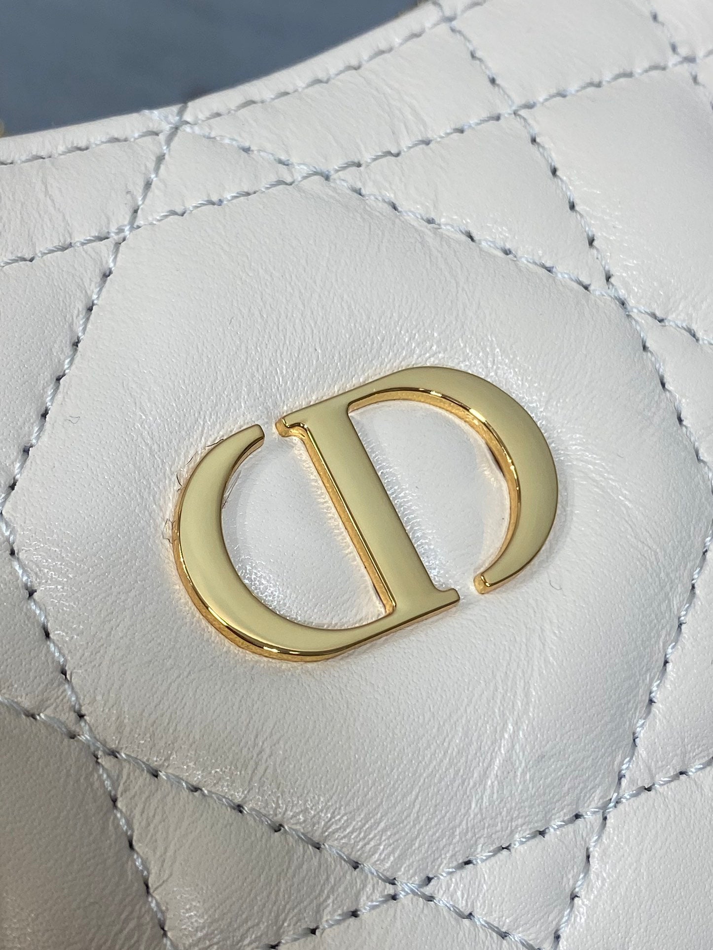 Dior Caro Hobo Bag Cream Cannage Lambskin & Gold