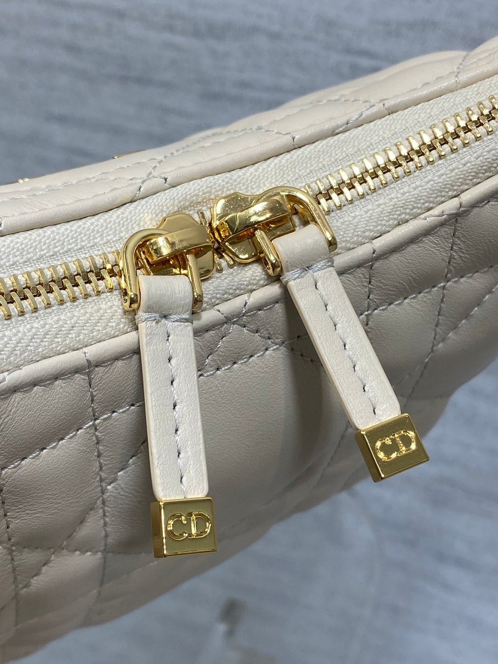 Dior Caro Hobo Bag Cream Cannage Lambskin & Gold