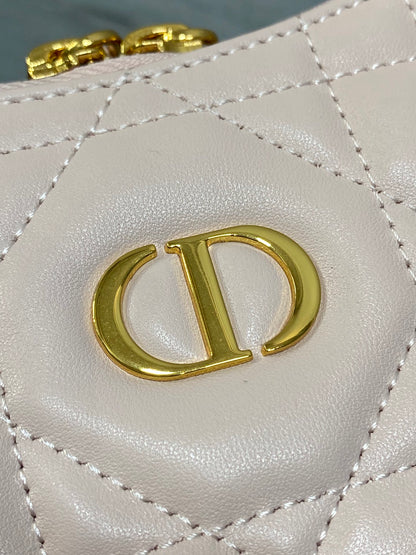 Dior Caro Hobo Bag Blush Pink Cannage Lambskin & Gold