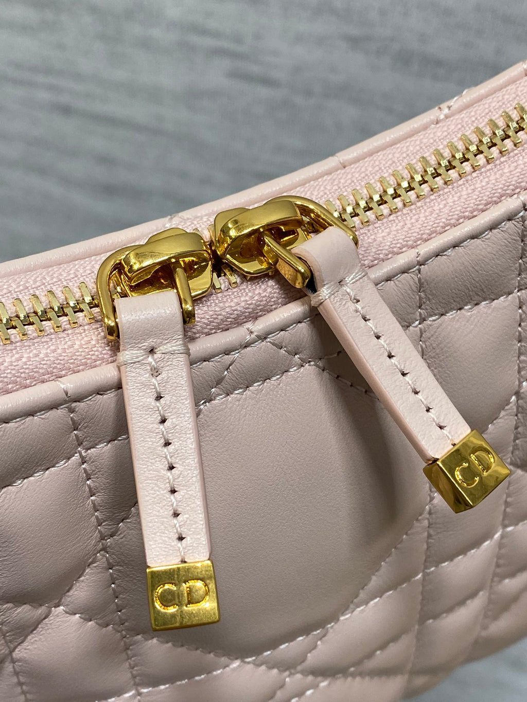 Dior Caro Hobo Bag Blush Pink Cannage Lambskin & Gold