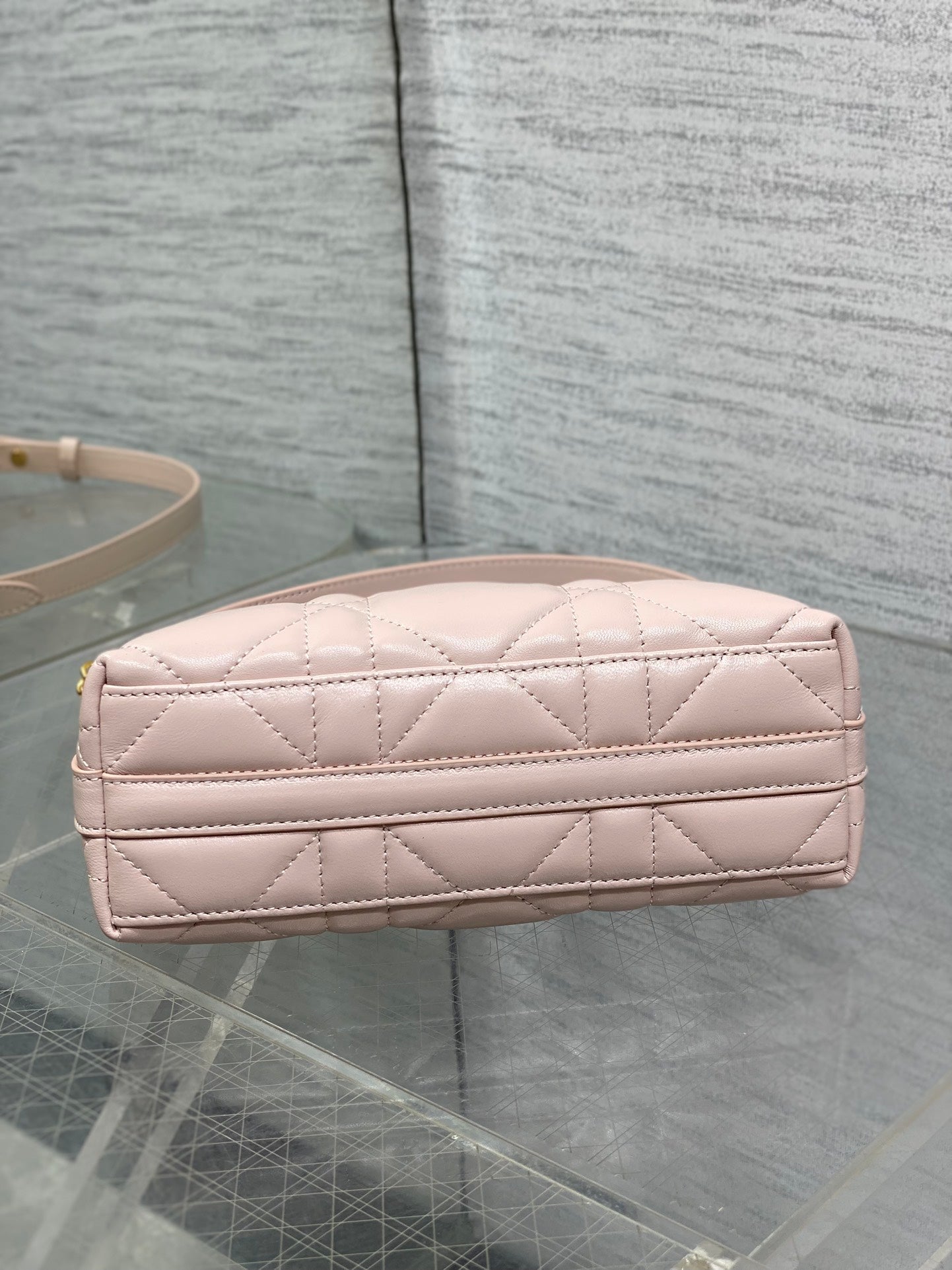 Dior Caro Hobo Bag Blush Pink Cannage Lambskin & Gold