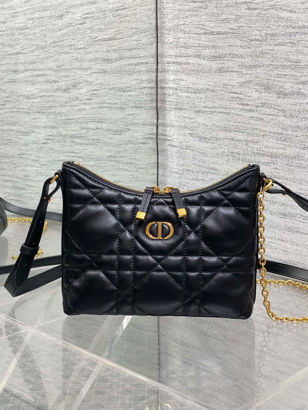 Dior Miss Dior Hobo Bag Black Cannage Lambskin & Gold — AW Collection