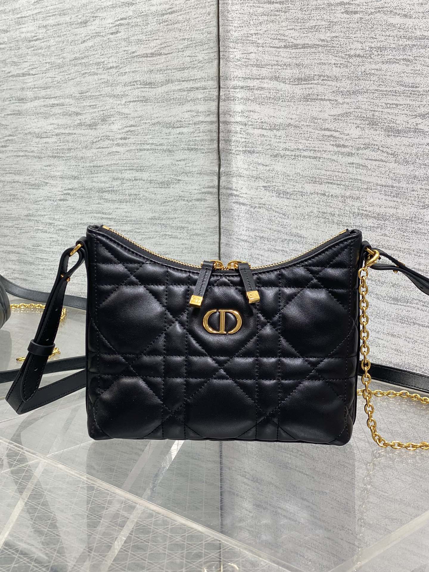Dior Miss Dior Hobo Bag Black Cannage Lambskin & Gold — AW Collection