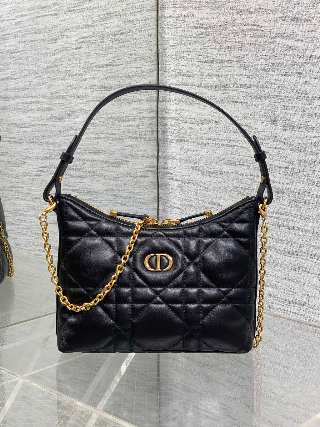 Dior Miss Dior Hobo Bag Black Cannage Lambskin & Gold — AW Collection