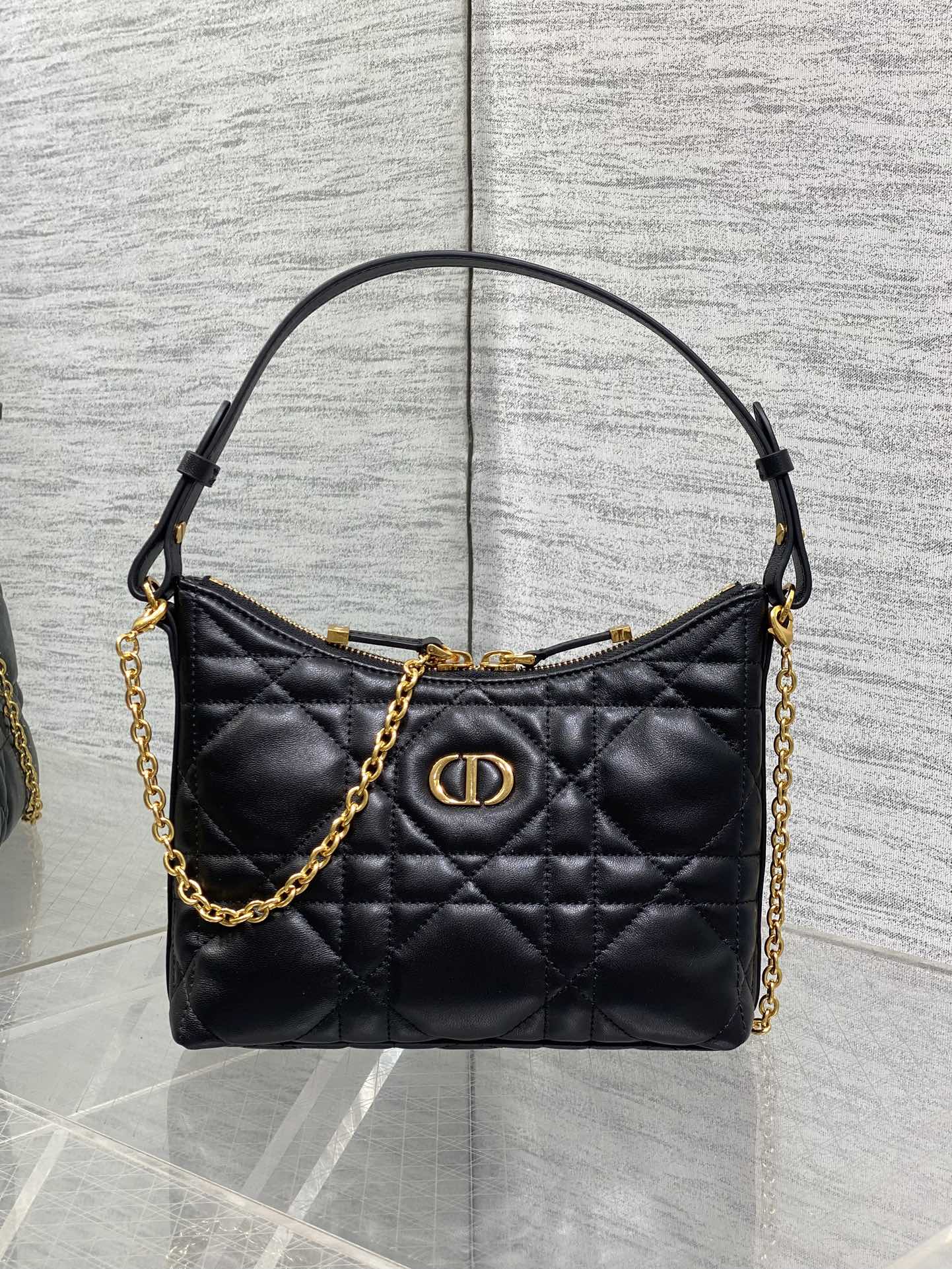 Dior Miss Dior Hobo Bag Black Cannage Lambskin & Gold — AW Collection