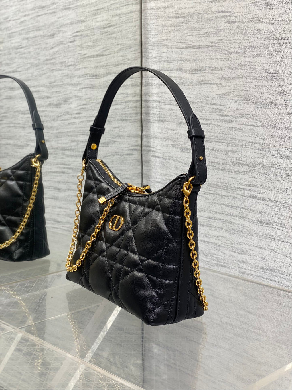 Dior Miss Dior Hobo Bag Black Cannage Lambskin & Gold — AW Collection