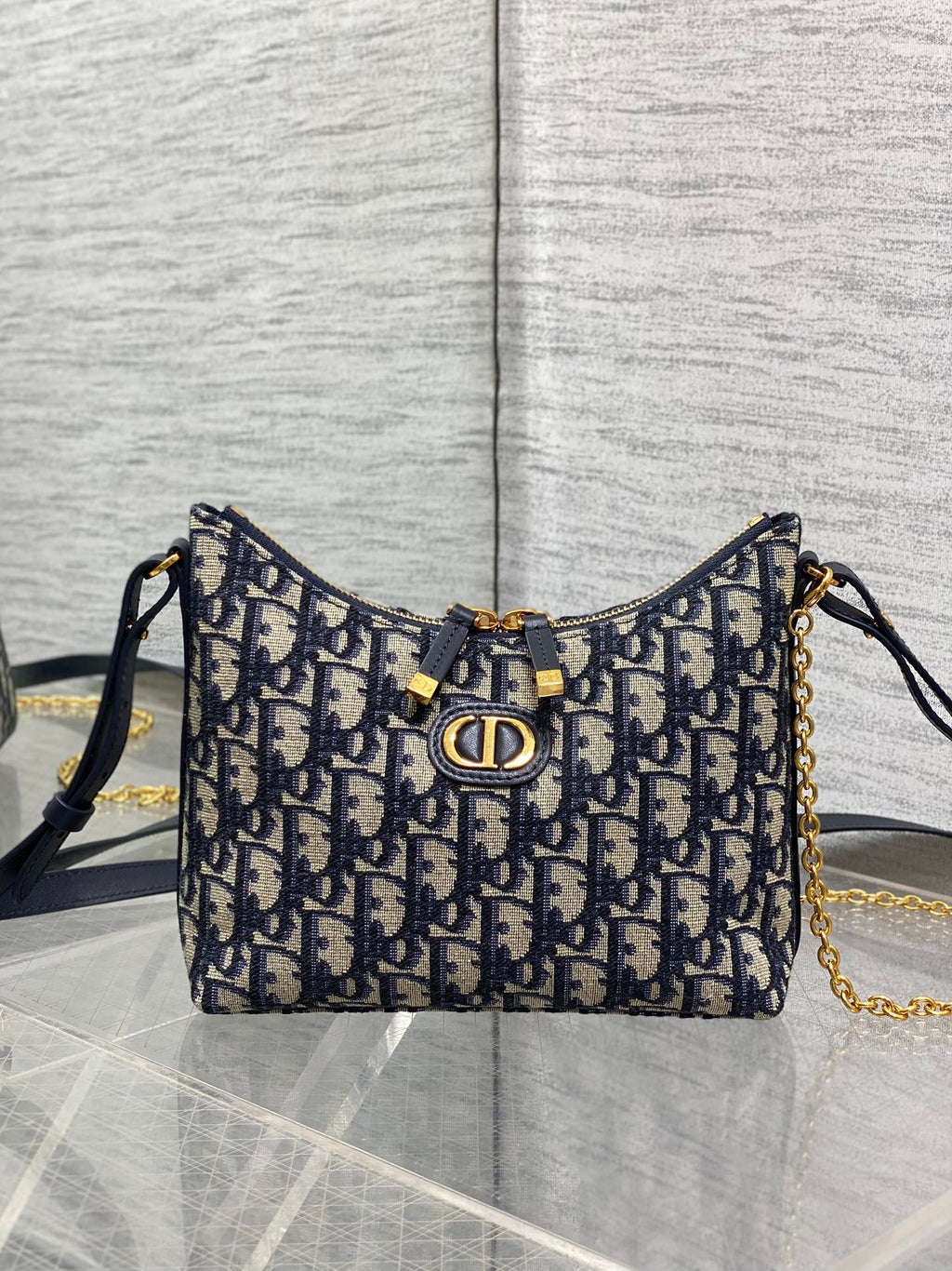 Dior Miss Dior Hobo Bag Blue Oblique Jacquard & Gold — AW Collection