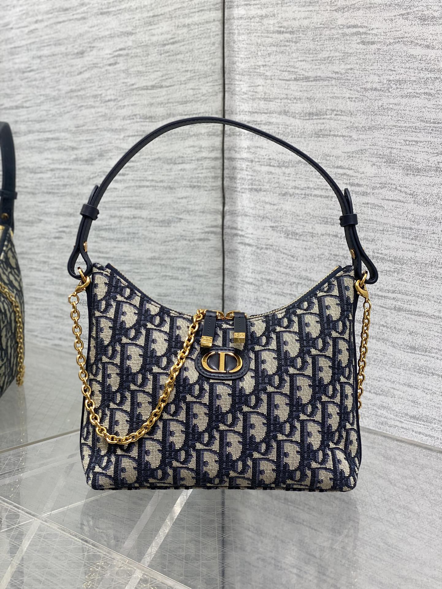 Dior Miss Dior Hobo Bag Blue Oblique Jacquard & Gold — AW Collection