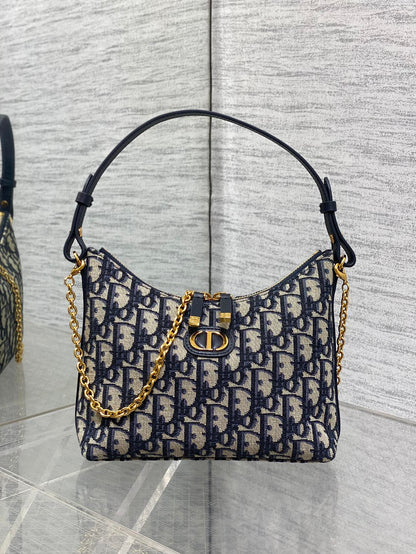 Dior Miss Dior Hobo Bag Blue Oblique Jacquard & Gold — AW Collection