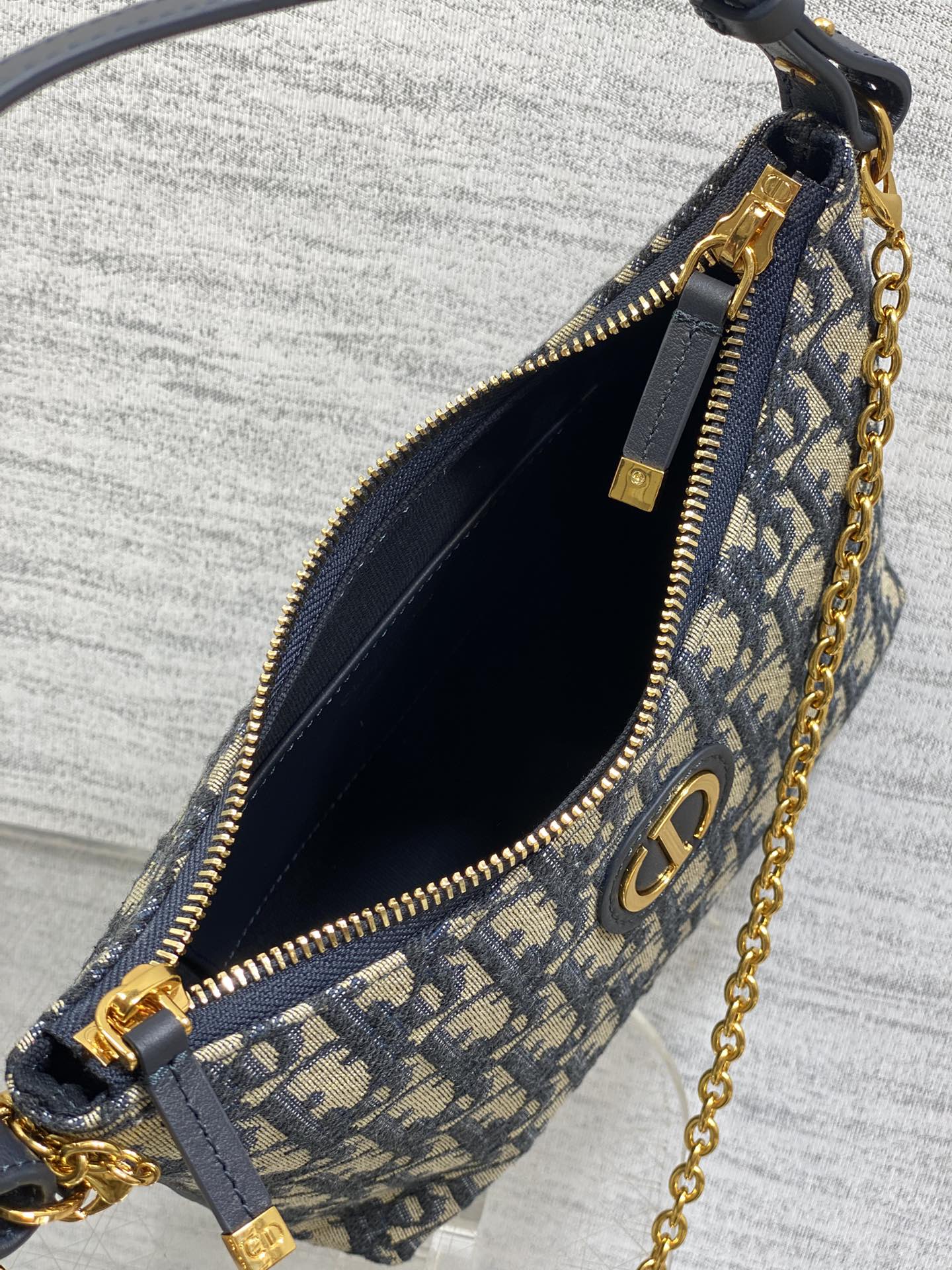 Dior Miss Dior Hobo Bag Blue Oblique Jacquard & Gold — AW Collection