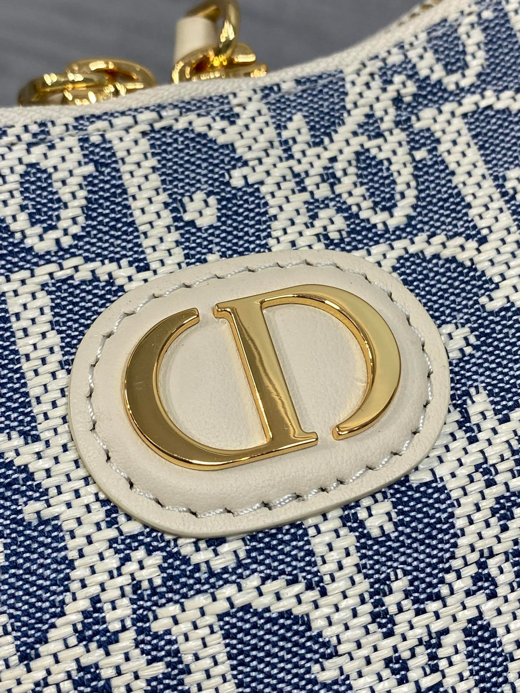 Dior Miss Dior Hobo Bag Grey Blue Oblique Jacquard & Gold — AW Collection