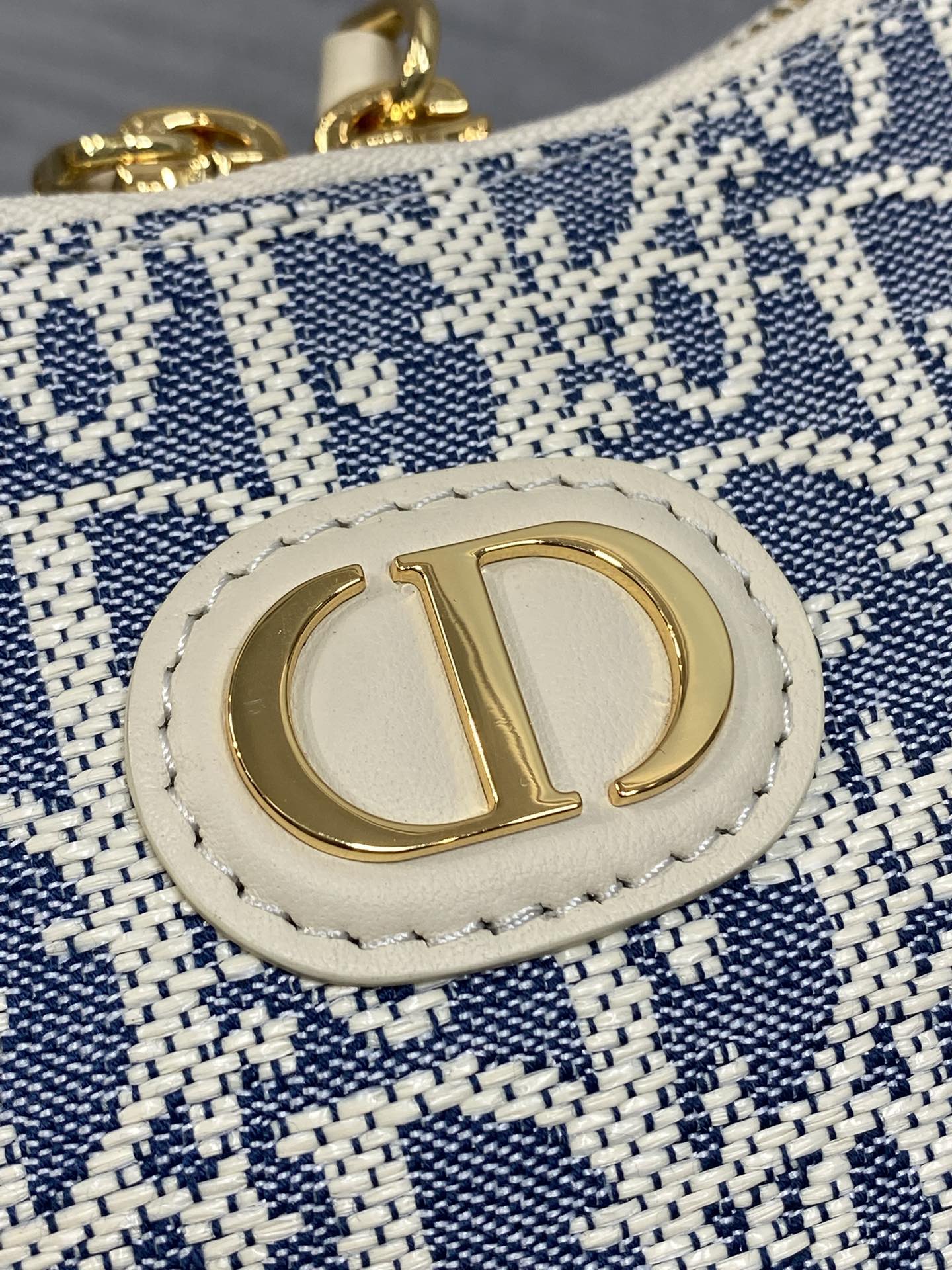 Dior Miss Dior Hobo Bag Grey Blue Oblique Jacquard & Gold — AW Collection