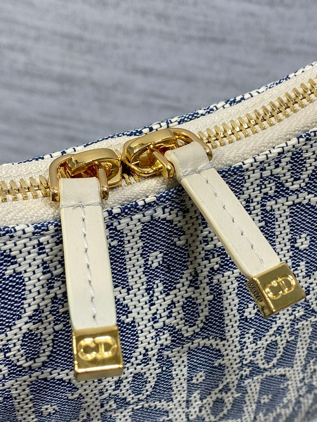 Dior Miss Dior Hobo Bag Grey Blue Oblique Jacquard & Gold — AW Collection