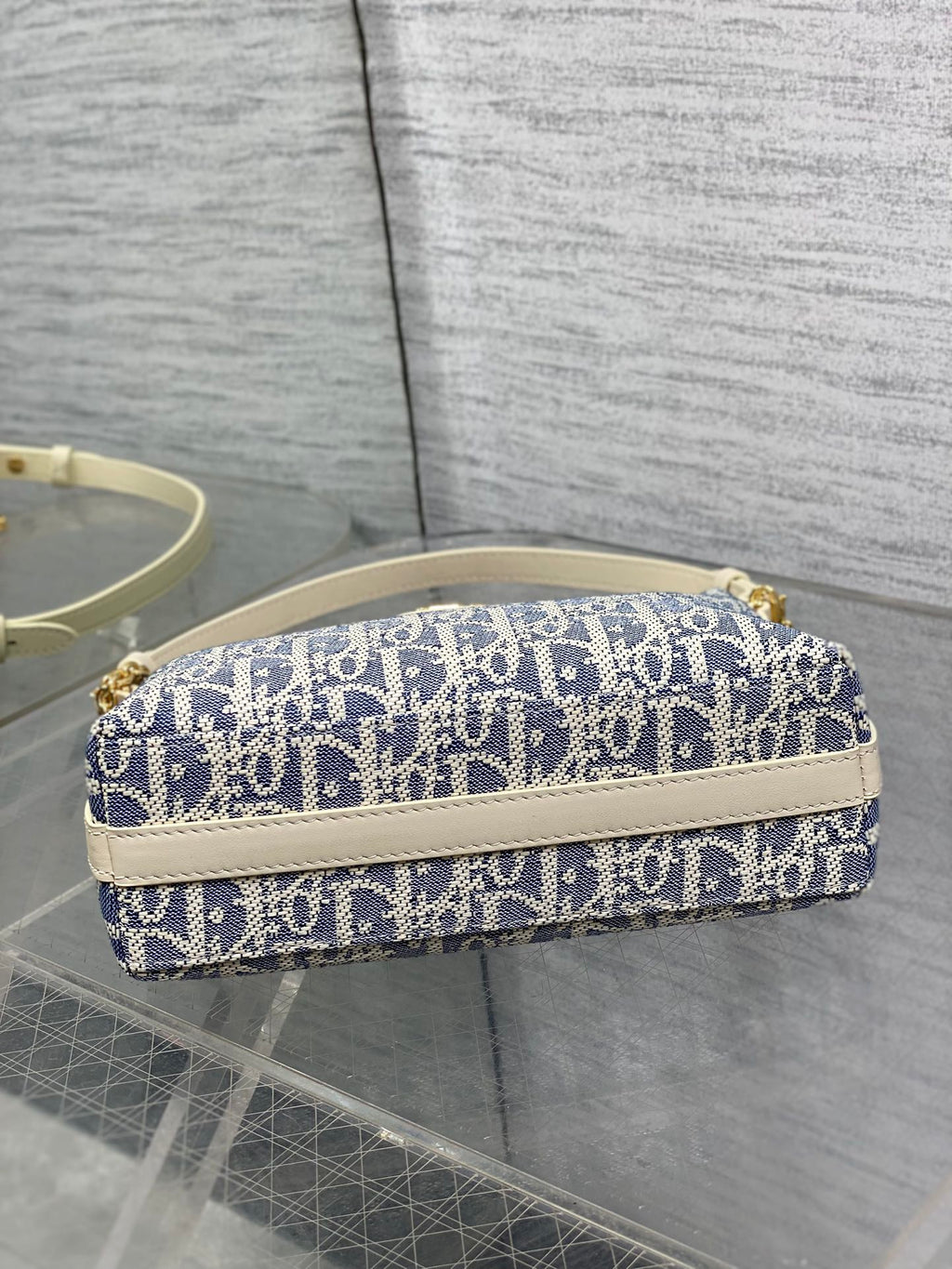 Dior Miss Dior Hobo Bag Grey Blue Oblique Jacquard & Gold — AW Collection
