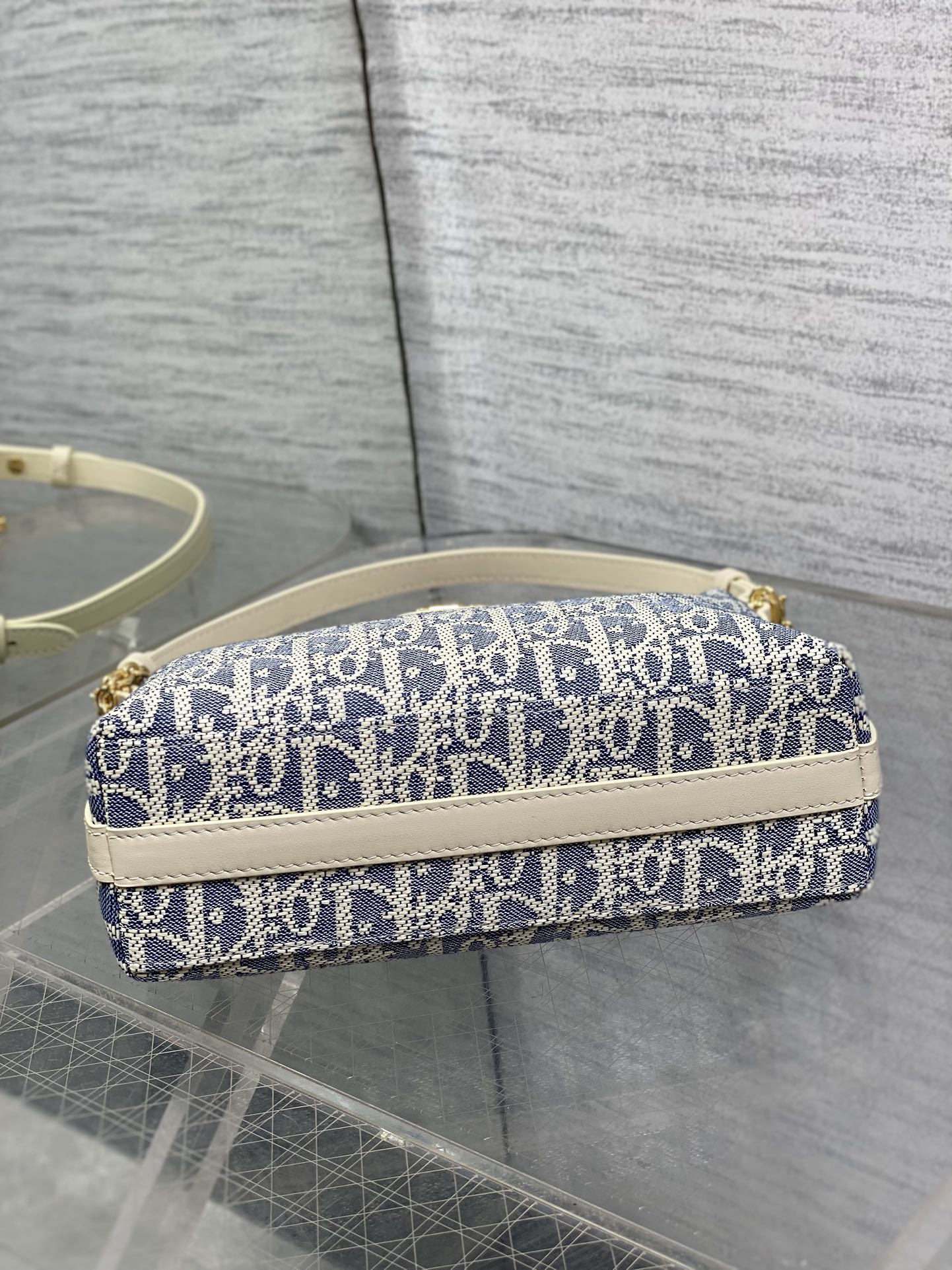 Dior Miss Dior Hobo Bag Grey Blue Oblique Jacquard & Gold — AW Collection