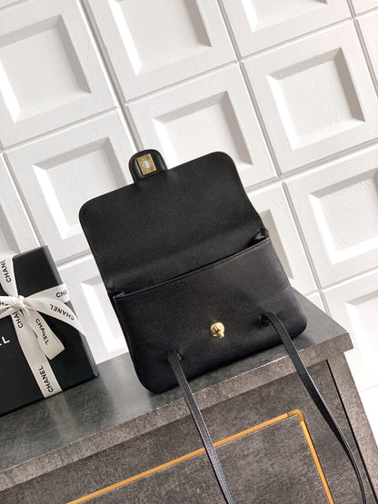 Chanel 26C Small Kelly Shopping Tote — Black Caviar Leather with Gold Hardware