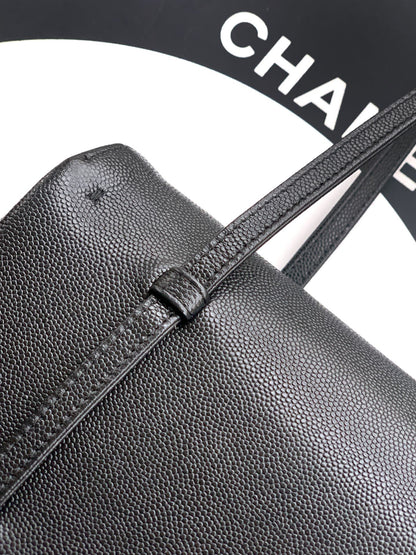 Chanel 26C Small Kelly Shopping Tote — Black Caviar Leather with Gold Hardware