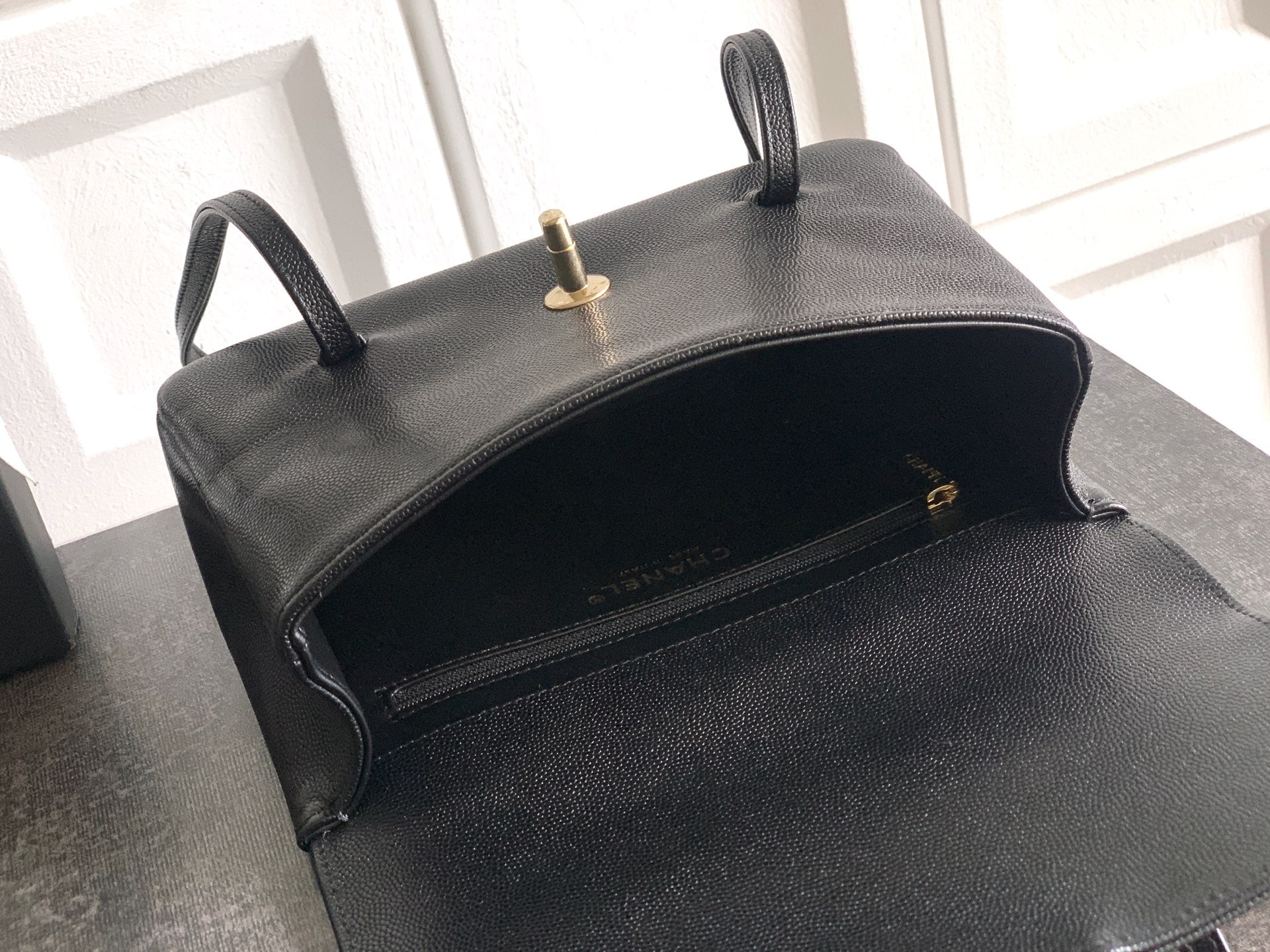 Chanel 26C Small Kelly Shopping Tote — Black Caviar Leather with Gold Hardware