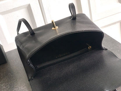 Chanel 26C Small Kelly Shopping Tote — Black Caviar Leather with Gold Hardware