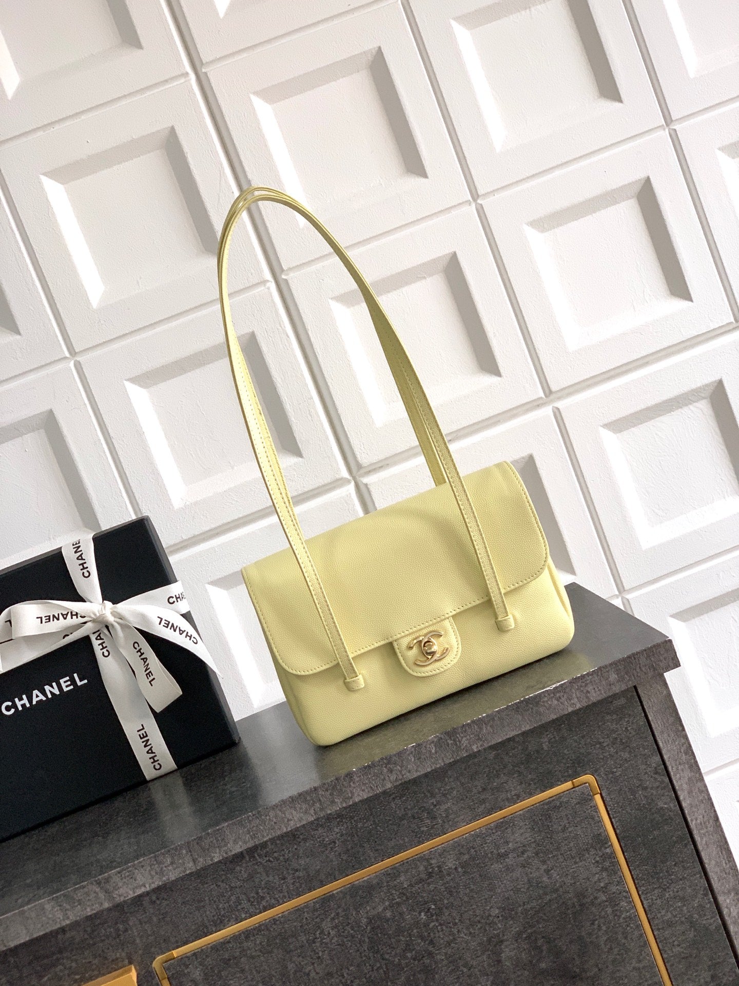 Chanel 26C Small Kelly Shopping Tote — Chick Yellow Caviar Leather with Gold Hardware