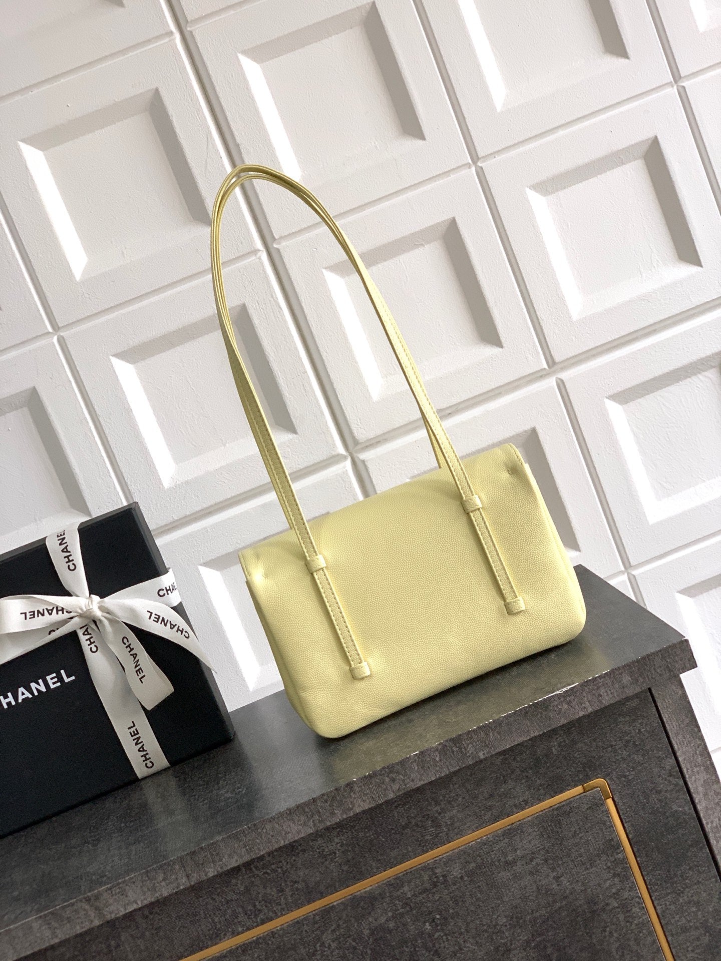 Chanel 26C Small Kelly Shopping Tote — Chick Yellow Caviar Leather with Gold Hardware