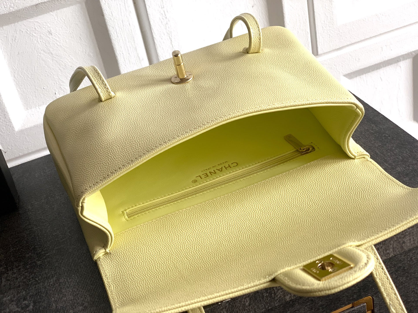 Chanel 26C Small Kelly Shopping Tote — Chick Yellow Caviar Leather with Gold Hardware