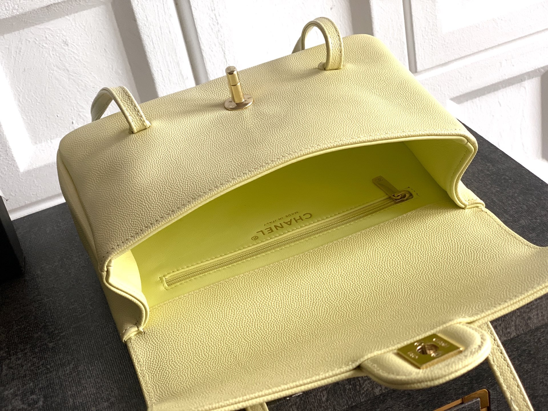 Chanel 26C Small Kelly Shopping Tote — Chick Yellow Caviar Leather with Gold Hardware