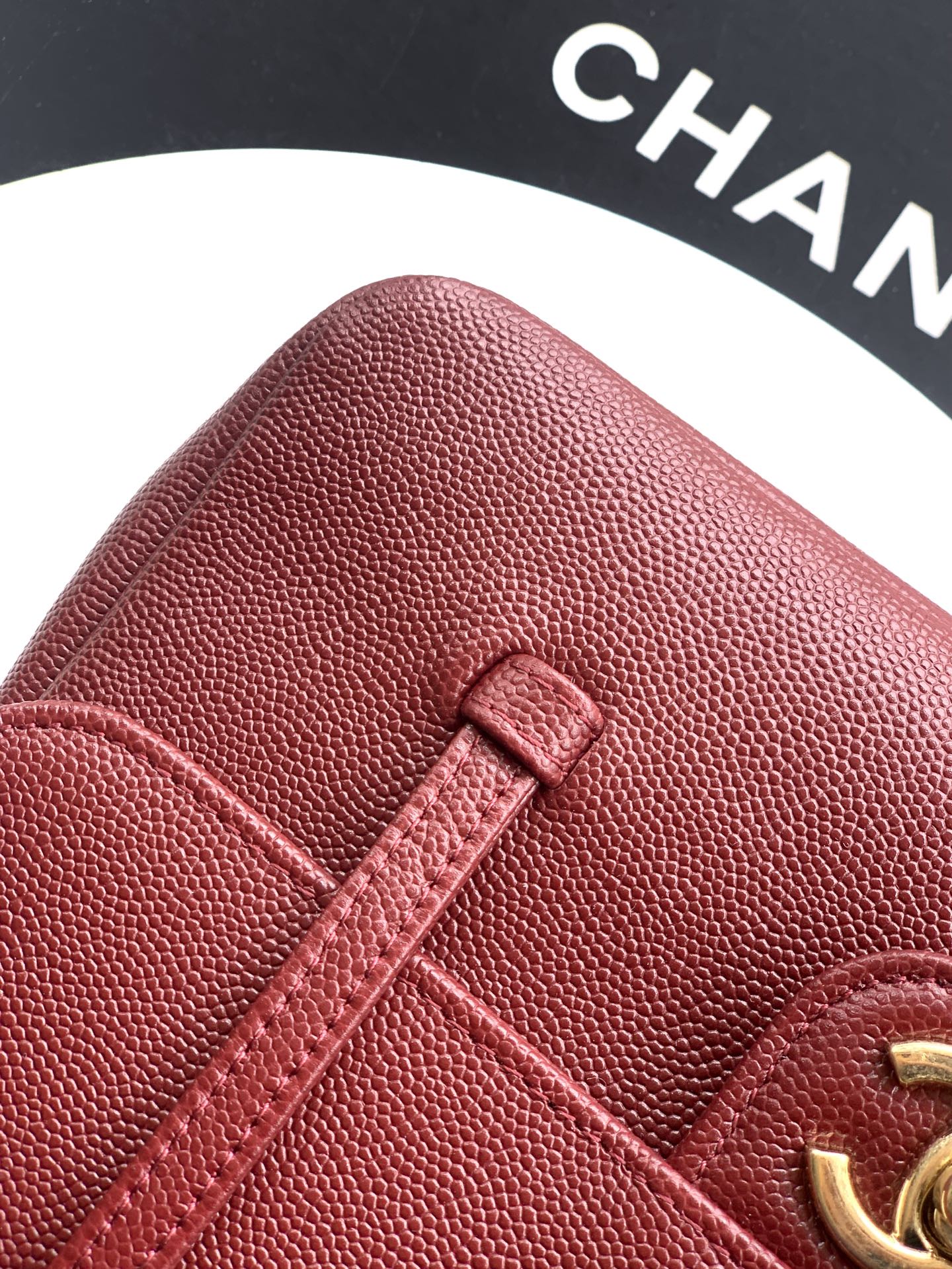 Chanel 26C Small Kelly Shopping Tote — Burgundy Caviar Leather with Gold Hardware