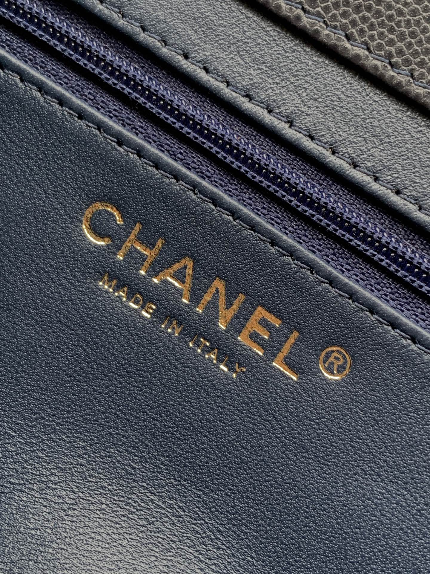 Chanel 26C Small Kelly Shopping Tote — Midnight Navy Caviar Leather with Gold Hardware