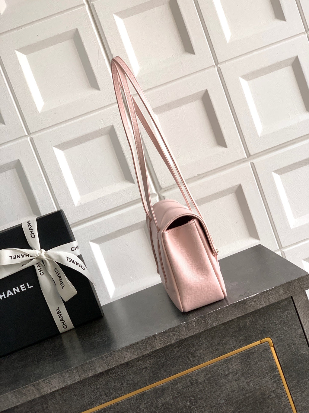 Chanel 26C Small Kelly Shopping Tote — Sakura Pink Caviar Leather with Gold Hardware