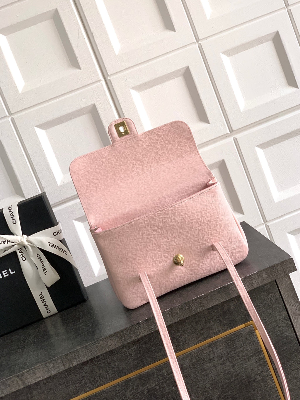 Chanel 26C Small Kelly Shopping Tote — Sakura Pink Caviar Leather with Gold Hardware