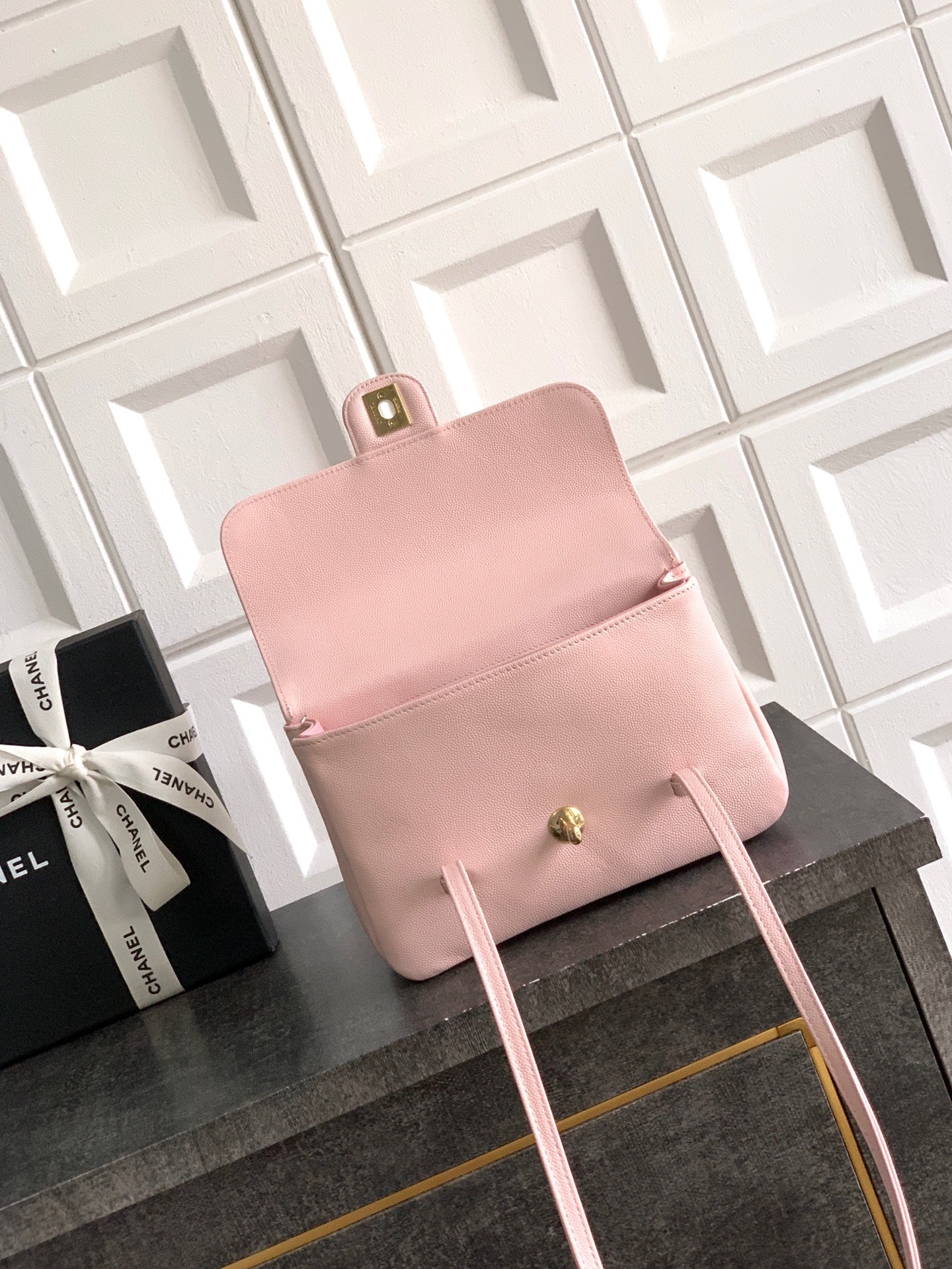 Chanel 26C Small Kelly Shopping Tote — Sakura Pink Caviar Leather with Gold Hardware