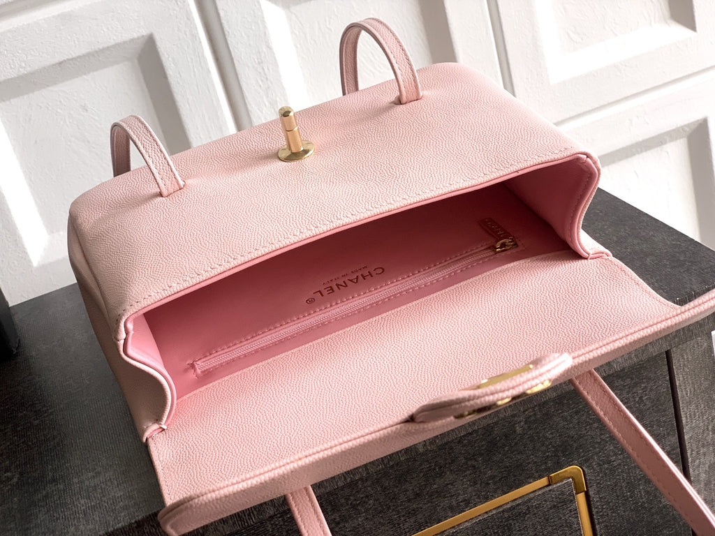 Chanel 26C Small Kelly Shopping Tote — Sakura Pink Caviar Leather with Gold Hardware