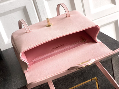 Chanel 26C Small Kelly Shopping Tote — Sakura Pink Caviar Leather with Gold Hardware