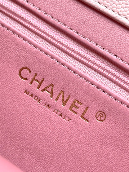 Chanel 26C Small Kelly Shopping Tote — Sakura Pink Caviar Leather with Gold Hardware