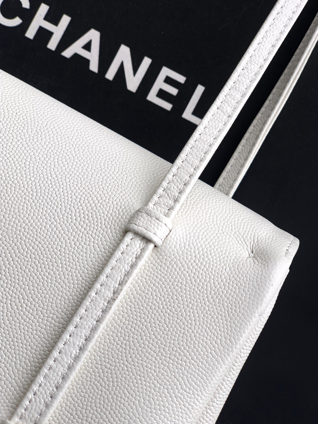Chanel 26C Small Kelly Shopping Tote — Milky White Caviar Leather with Gold Hardware